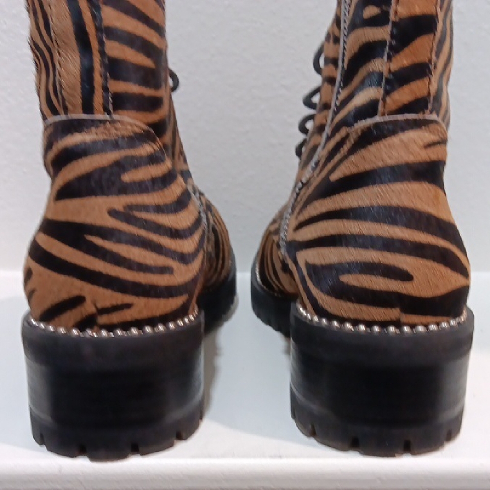 Aqua Zebra Print Women's Boots Size 10 - Picture 7 of 12